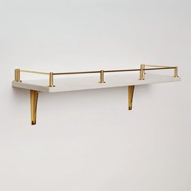 Knurled Gallery Shelf Rail | Polished Brass