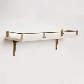 Knurled Gallery Shelf Rail | Aged Brushed Brass