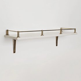 Round Bar Gallery Shelf Rail | Aged Brass