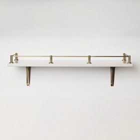 Round Bar Gallery Shelf Rail | Aged Brushed Brass