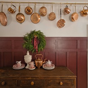 Festive Wreath with Polished Brass Hanging Rail