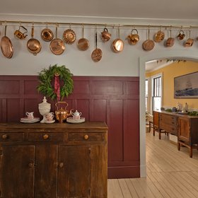 Festive Wreath with Polished Brass Hanging Rail