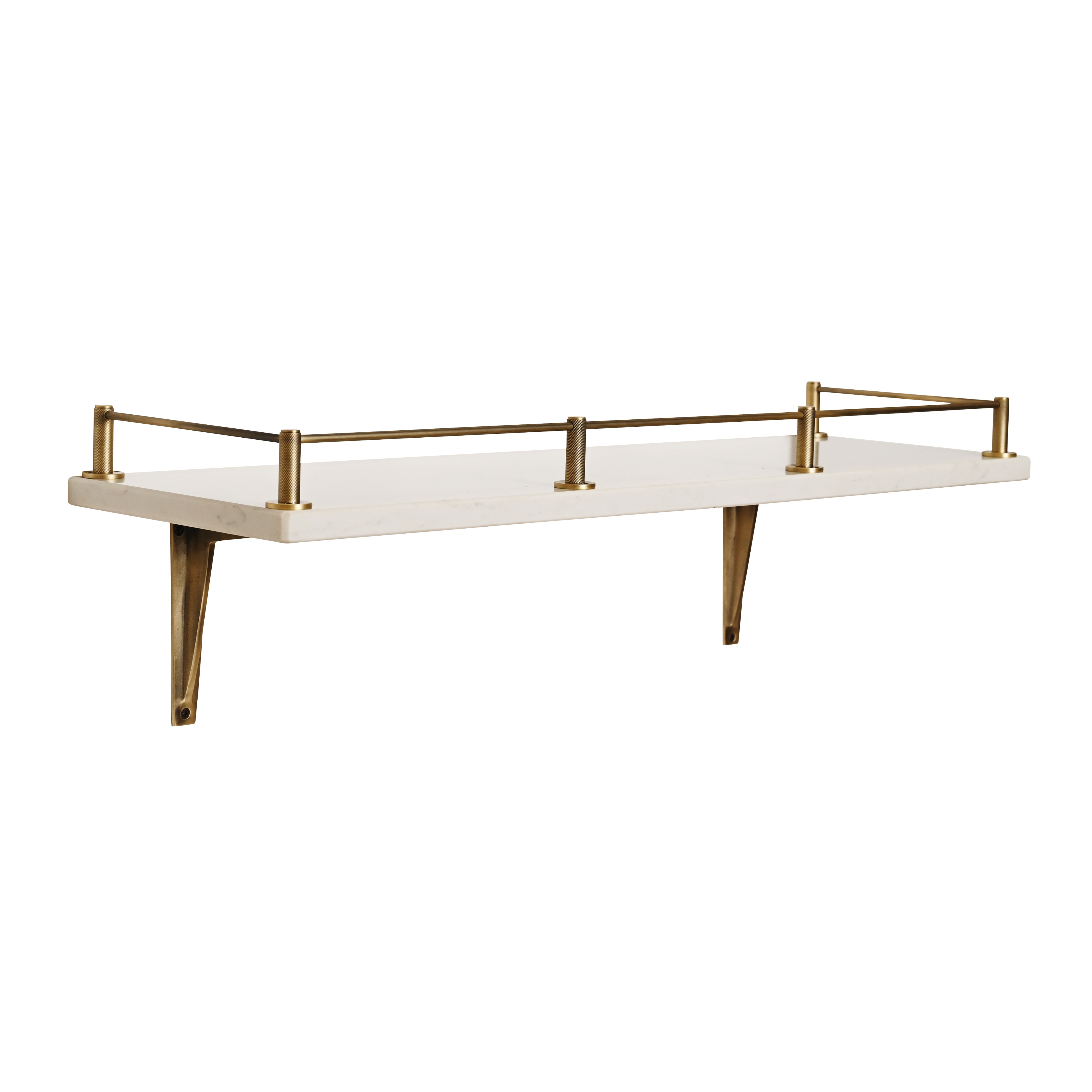 Knurled Gallery Shelf Rail | Aged Brushed Brass