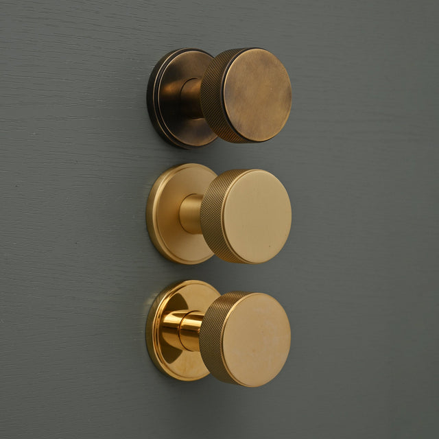 Luxe Knurled Round Solid Brass Door Knobs Door Knobs Yester Home 640x640.jpg