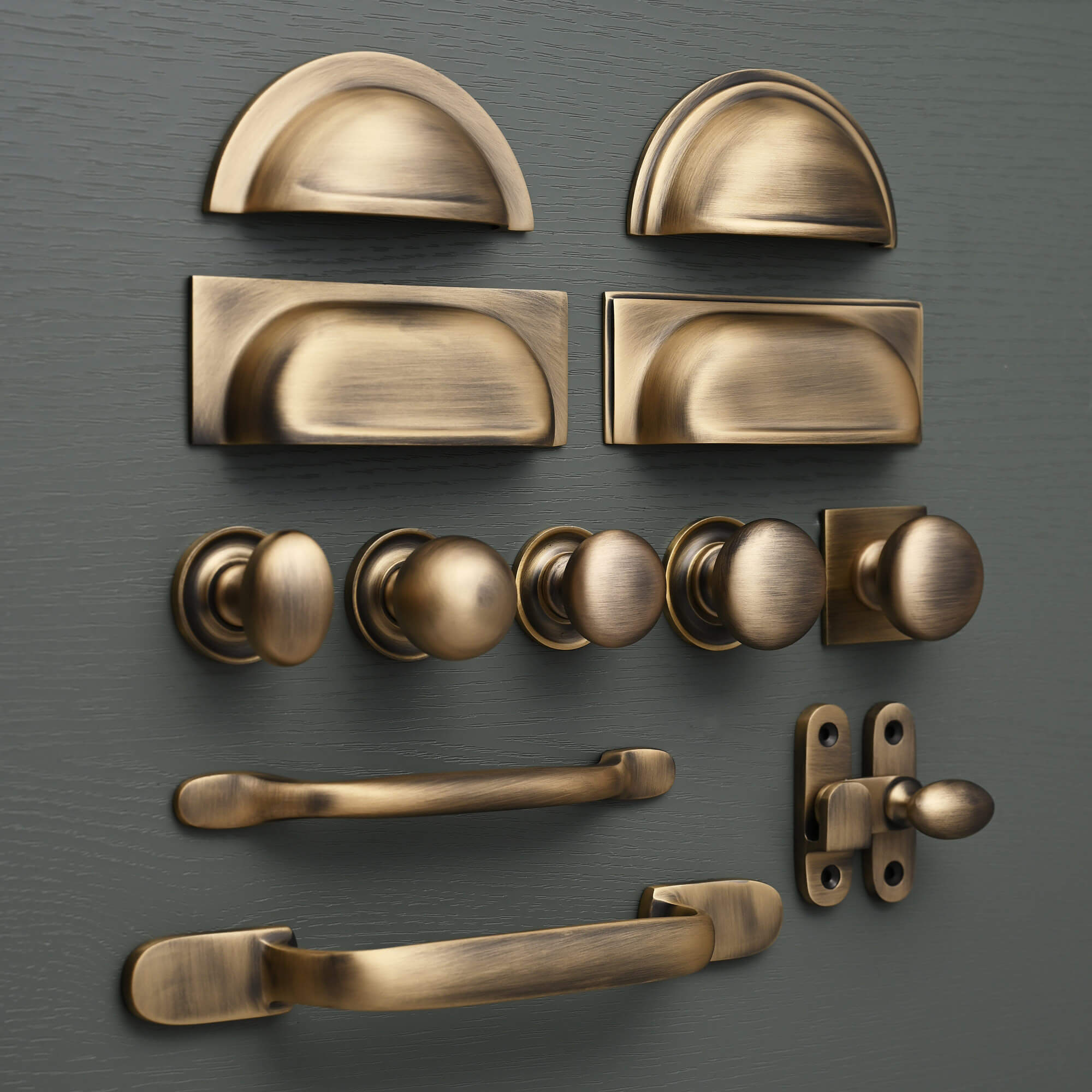 Shropshire Aged Brushed Brass Cupboard Handles Cabinet Handles Yester Home