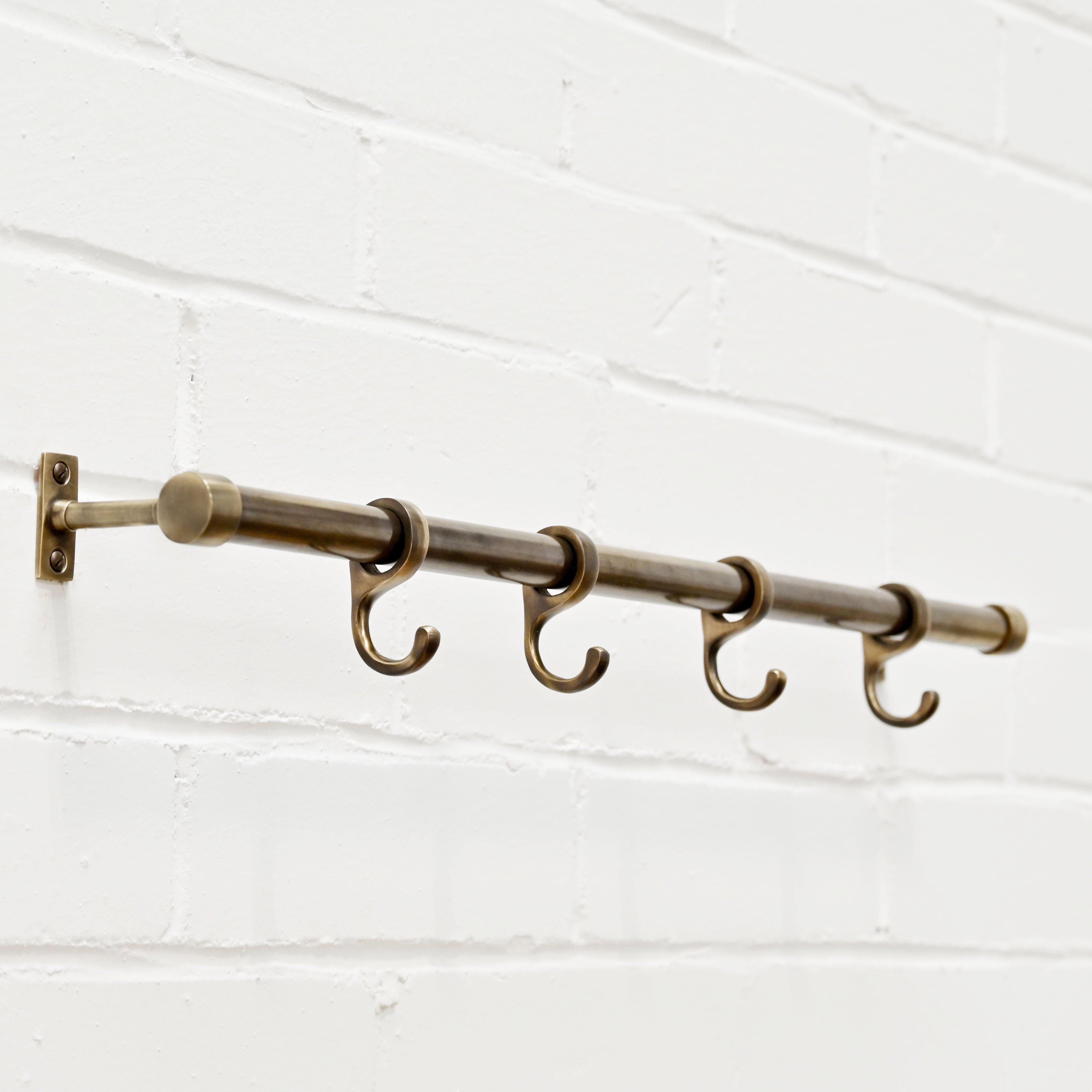 Aged Brass Hanging Rail Hook Rails Yester Home