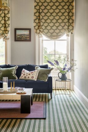 Alternative Flooring, Wool Candy Pinwheel Apple Carpet £84 Per M2, Wool Candy Cane Floss Bespoke Rug With A Tramlines Prague Border From £430 (alternativeflooring.com) (1)