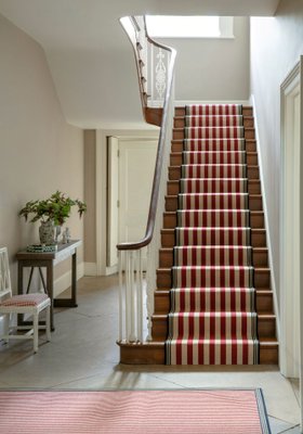 Alternative Flooring, Wool Candy Lollipop Floss Stair Runner With A Tramlines Warsaw Border From £590, Wool Candy Cane Floss Rug With A Tramlines Prague From £305 (alternativeflooring.com)