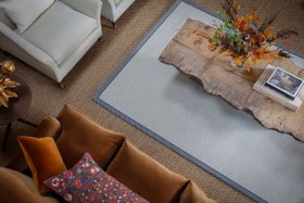 Alternative Flooring, Wool Tweed Fortrose Bespoke Rug With A Chequers Churchill Border From £270, Sisal Kayal Periyar Carpet From £76 Per M2  (alternativeflooring.com) (1)