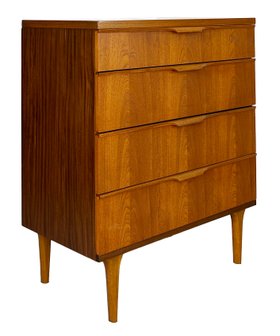 Mid Century Teak Chest Of Four Drawers By Austinsuite