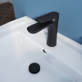 Mitigeur lavabo M KASSIE mat noir en laiton - Cooke and Lewis