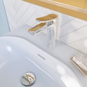 Mitigeur lavabo M KASSIE chrome en laiton - Cooke and Lewis