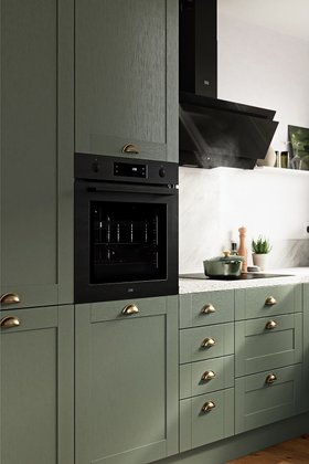 Four pyrolyse verre noir 70L - 59,5 x 59,5 x 55,5 cm - Cooke and Lewis