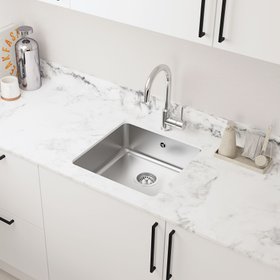 Evier inoxydable encastré gris ALMIRE - 44x44x20 cm - Cooke and Lewis