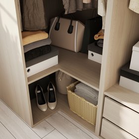 Cooke & Lewis - Lot de 2 étagères d'angle imitation chêne clair Homny L. 30 X P. 58 cm