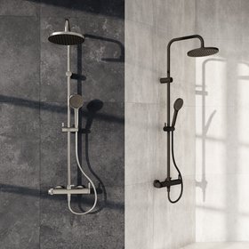 Colonne de douche mécanique chrome ODALIA - Dim. H. 117, l. 28,6, P. 33,5 cm - Cooke and Lewis