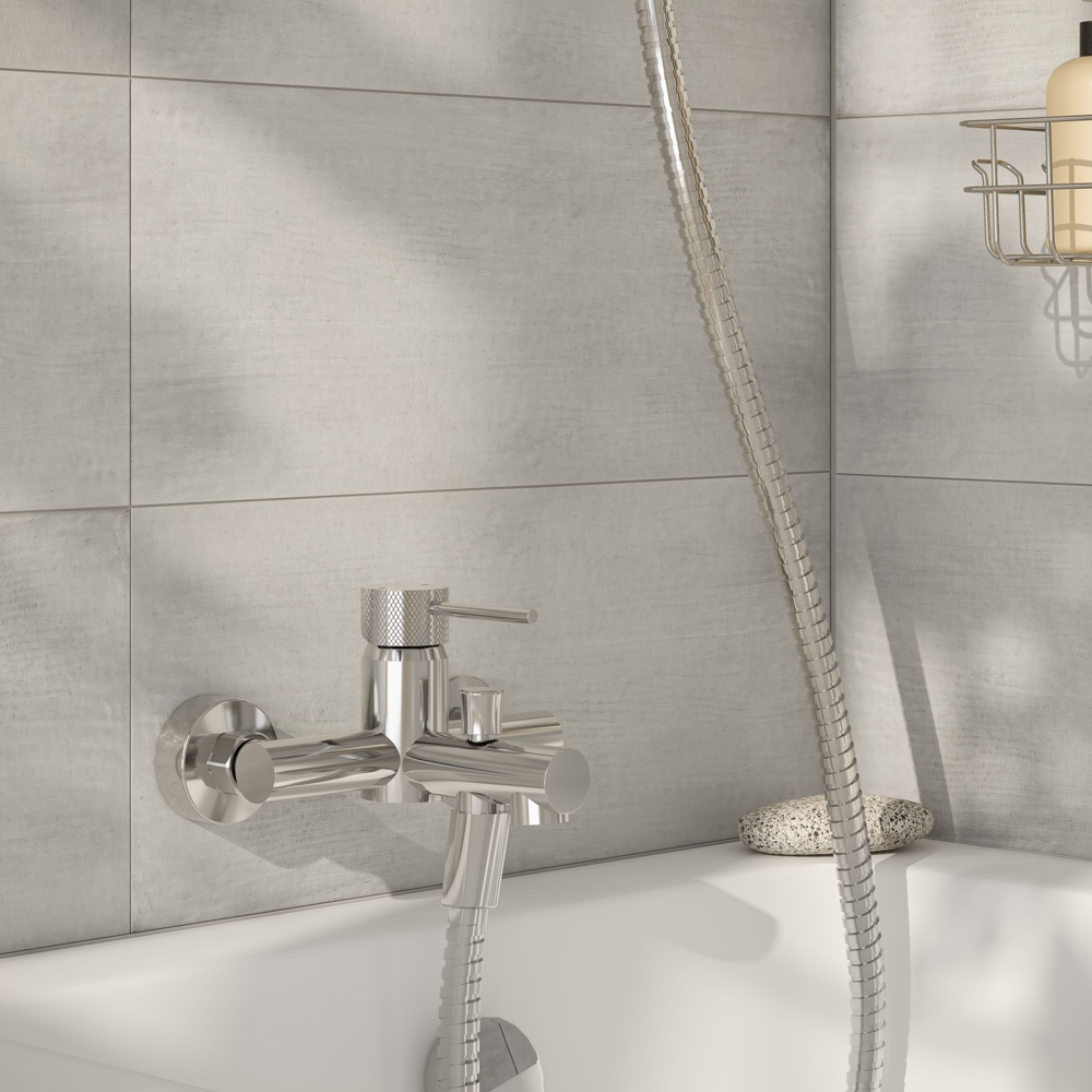 Mitigeur bain/douche mural EDELIE C acier inoxydable chromé - Cooke and Lewis