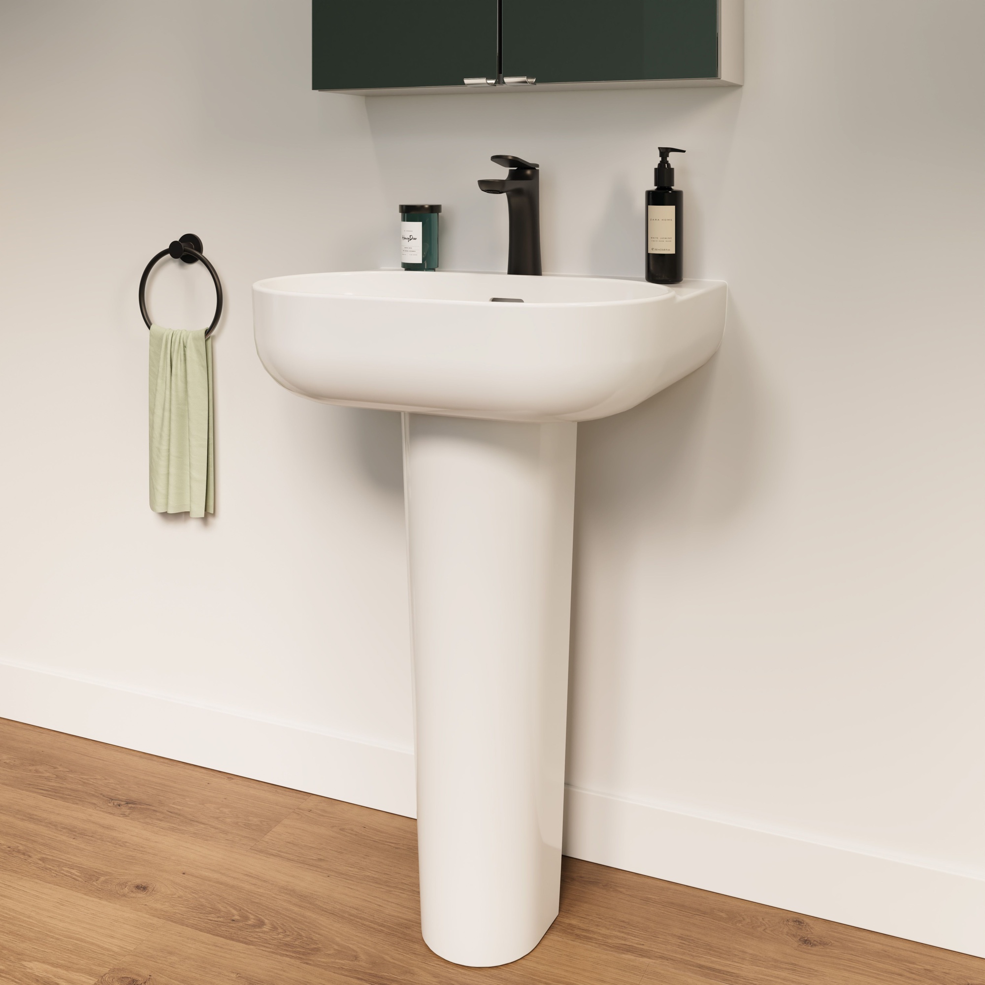 Colonne lavabo céramique blanc brillant CALICIA - 71x21,9x21,9 cm - Cooke and Lewis