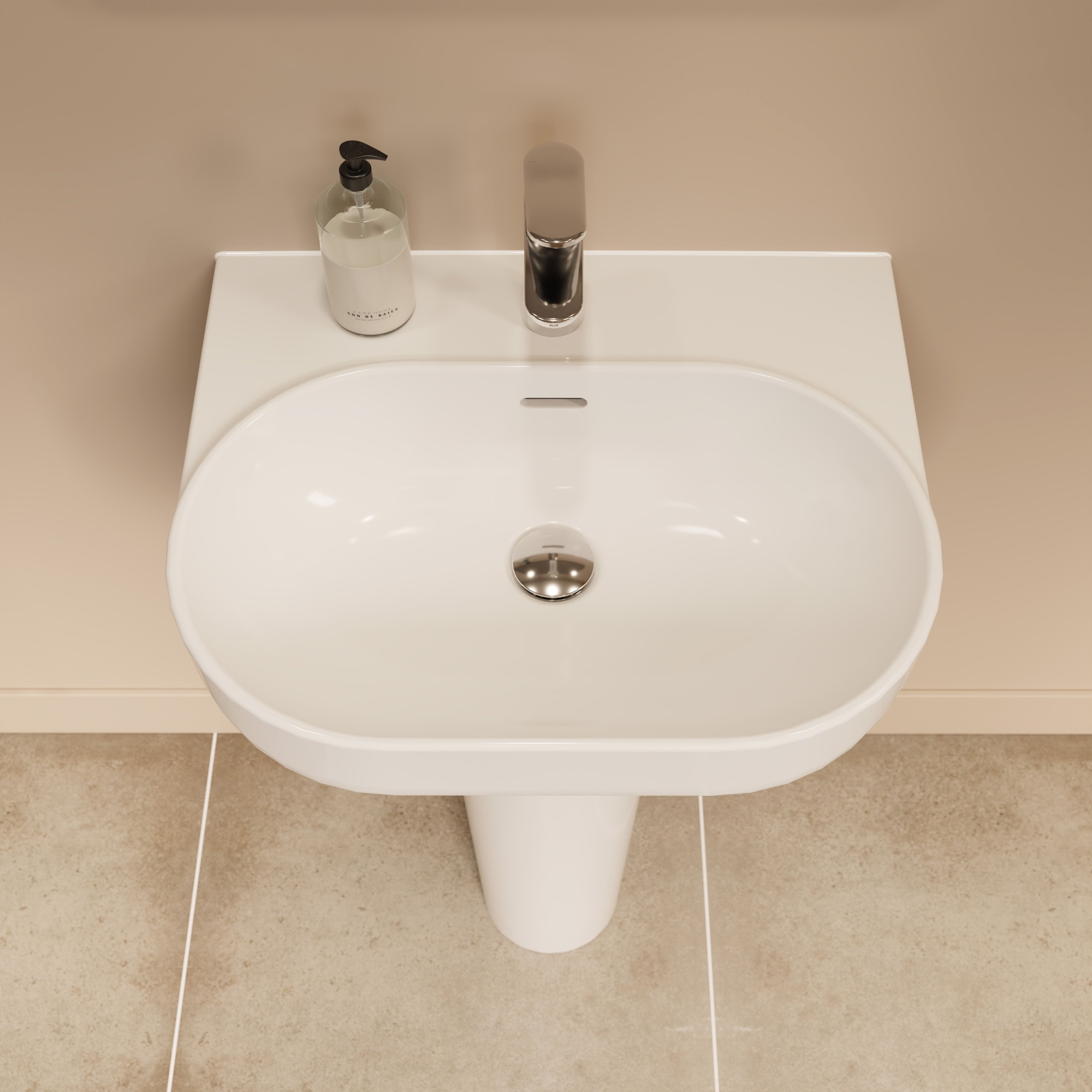 Lavabo céramique blanc brillant CALICIA - 55x45x17,5 cm - Cooke and Lewis