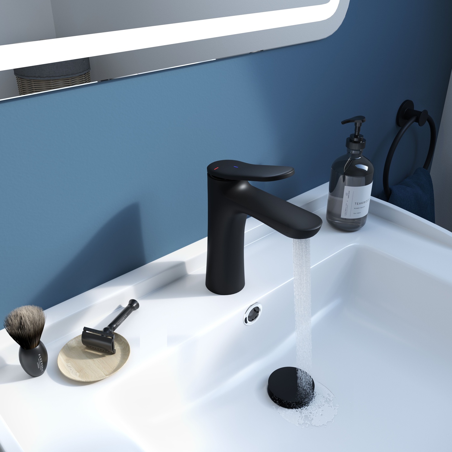 Mitigeur lavabo M KASSIE mat noir  - Cooke and Lewis