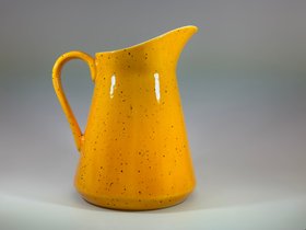 Milk Jug Speckled Yellow Handmade