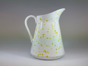 Milk Jug White with Yellow Spots