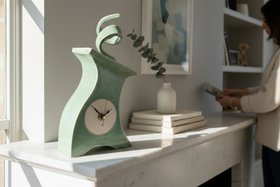 Ceramic Mantel Clock with Enclosed Face - Cornish Copper