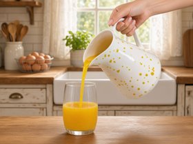 Milk Jug White with Yellow Spots