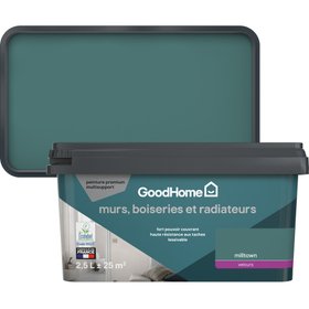 Peinture intérieure velours vert Milltown GoodHome pour murs, boiseries et radiateurs 2.5L