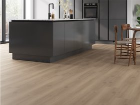 Sol stratifié Bolton GoodHome, passage intense AC5, effet chêne brun, L.126,1 cm x l.24,4 cm x ép.10 mm, résistant à l'eau