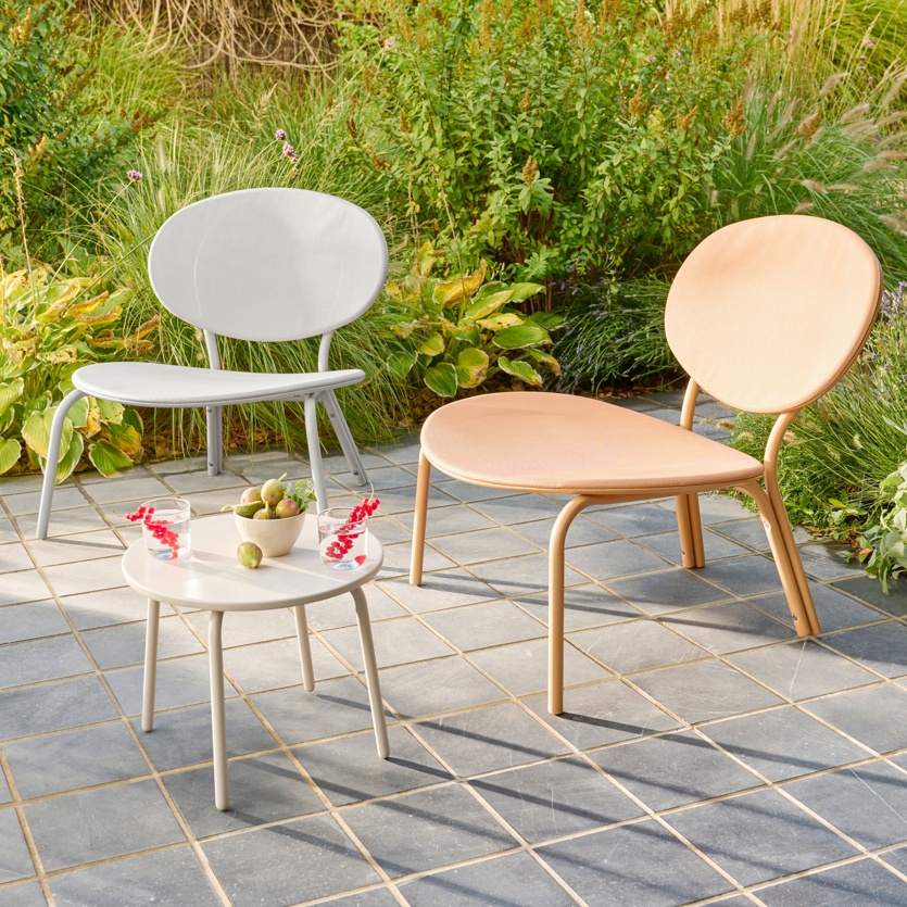 Chaise de jardin empilable acier et textilène orange GoodHome Matola