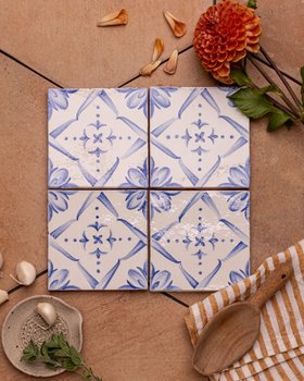 MT Ana Azure Blue tile Flatlay