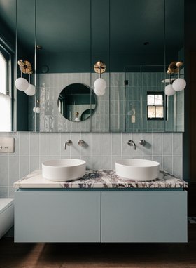 MT - Soho SoSpruce on bespoke Large Brick in Tara Jenkins' bathroom