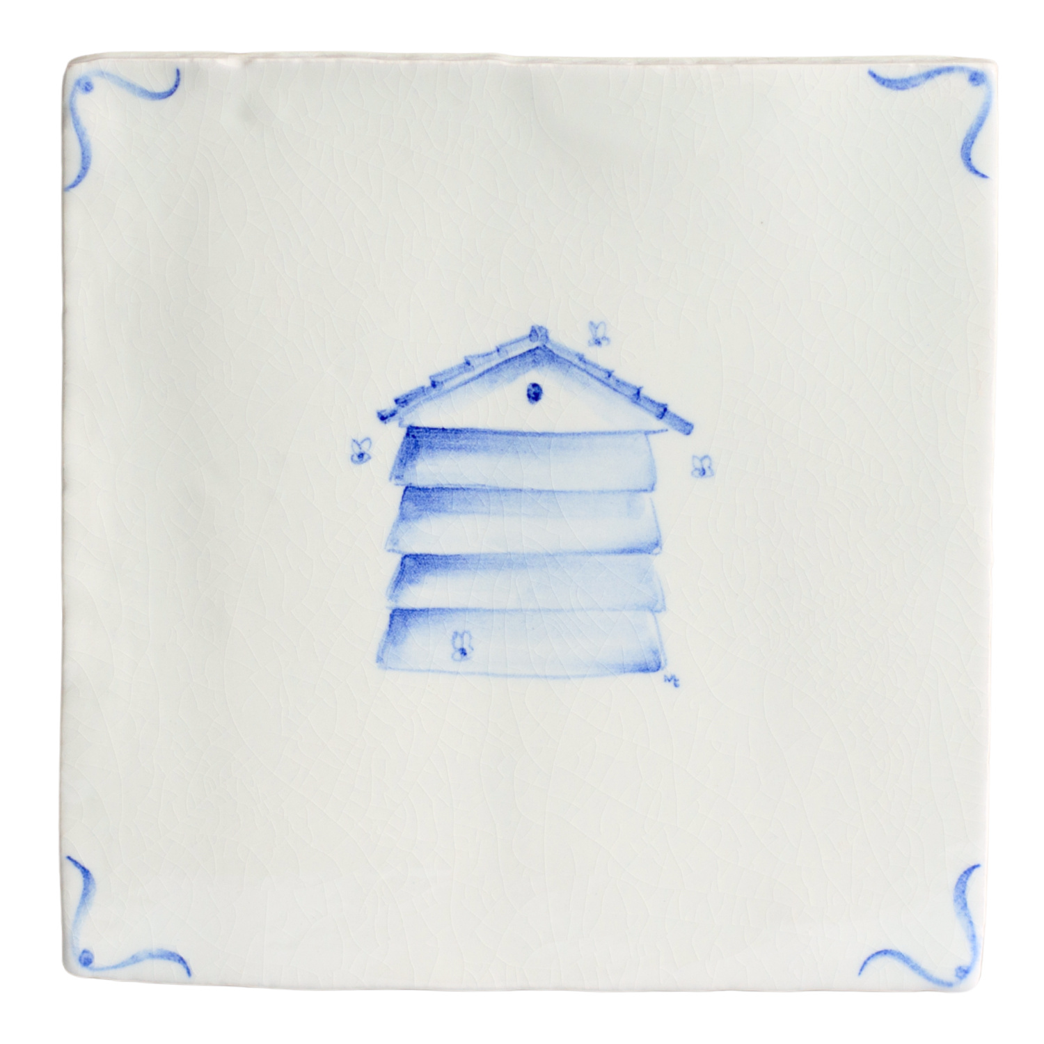 English Garden Delft Beehive Antique White Rosalind Blue