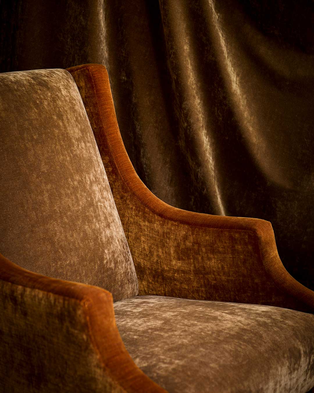 Cosmos Velvet Spice/Tawny Armchair