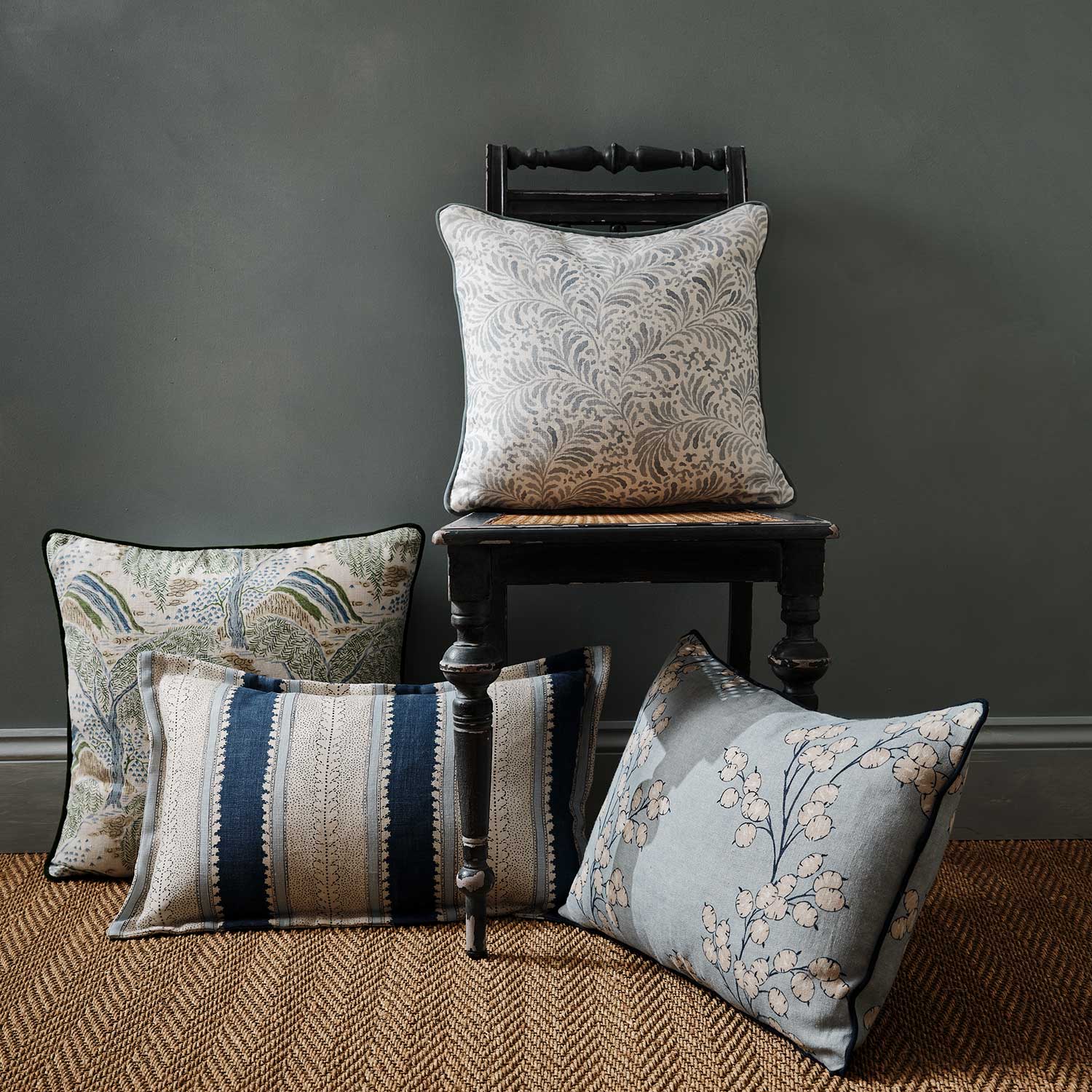 Blue Linen Cushions