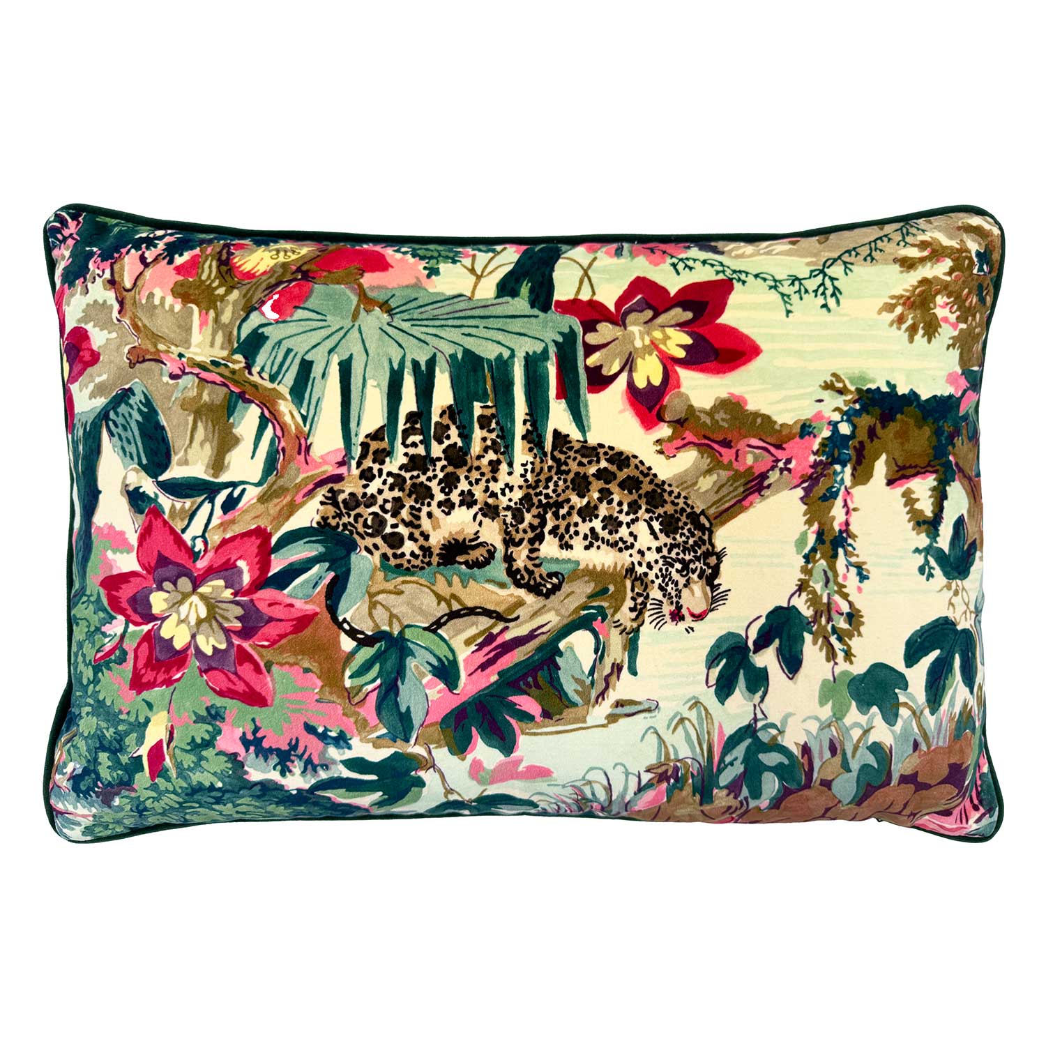 Jungle Rumble Velvet Leopard Cushion