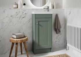 Veldeau Buckland vanity range in Muted Green
