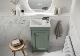 Veldeau Buckland vanity range in Muted Green