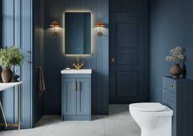 Veldeau Buckland vanity range in muted blue
