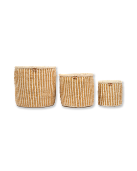 Striped Woven Storage Basket