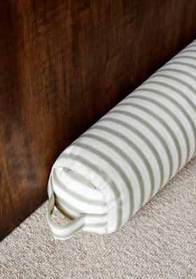 Ian Mankin Home Ticking Stripe 2 Sage Draught Excluder