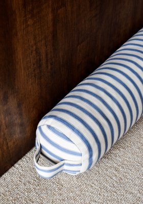 Ian Mankin Home Ticking Stripe 2 Airforce Draught Excluder