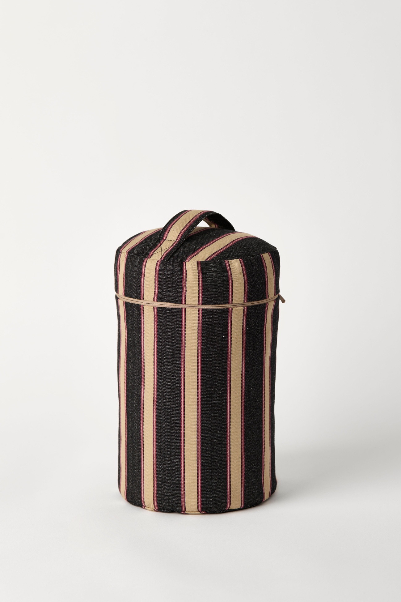 Ian Mankin Home Silhouette Stripe Black & Claret Doorstop