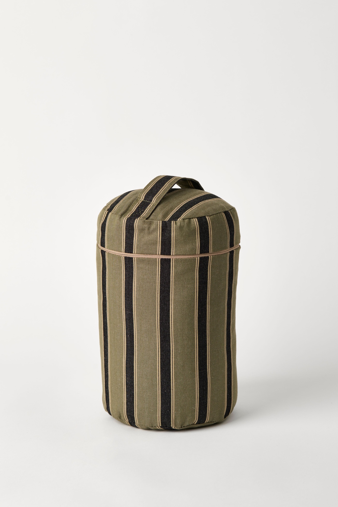 Ian Mankin Home Silhouette Stripe Khaki & Black Doorstop