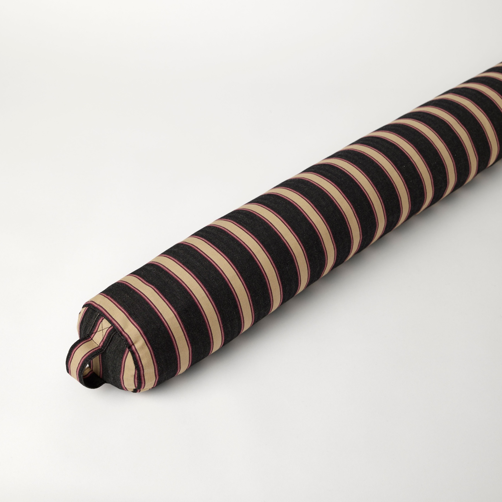 Ian Mankin Home Silhouette Stripe Black & Claret Draught Excluder