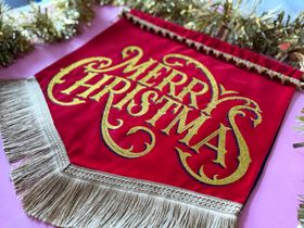 Merry Chistmas Velvet Wall Hanging