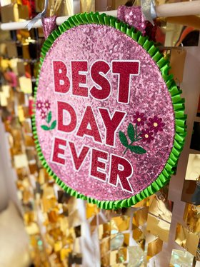 Best Day Ever Wedding Backdrop Sequin Glitter Wall hanging