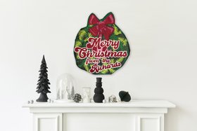 Personalised Christmas Banner: Glitter Vinyl Holiday Wall Hanging