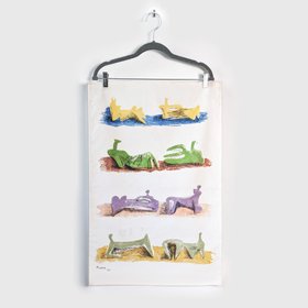 Henry Moore Tea Towel, Eight Reclining Figures 1966